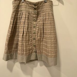 Nanette Lepore Skirt 4 Brown Gold Tiered A Line Lined .